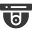 Icon of a security camera mounted from the ceiling